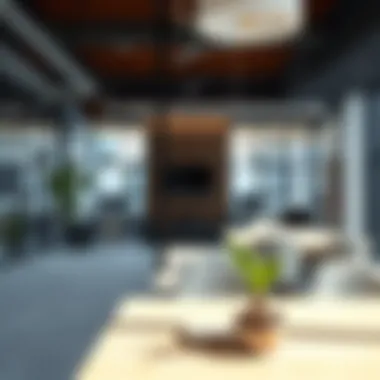 Contemporary Office Environment in Real Estate Modern office interior of a real estate firm with collaborative spaces