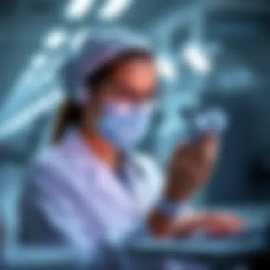 Healthcare professional using advanced technology
