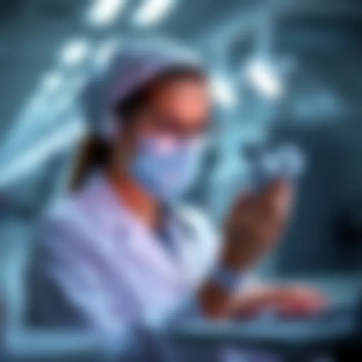 Healthcare professional using advanced technology