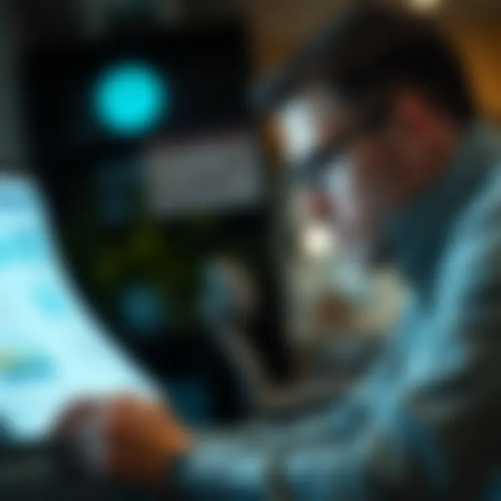 A person analyzing mortgage review data