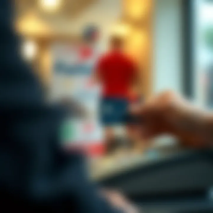 Using the Capital One Card for Purchases Close-up of someone using a debit card at a point of sale terminal