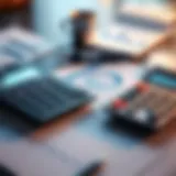 A calculator and financial documents on a desk