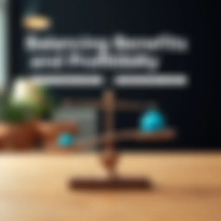 Balancing Benefits and Profitability Infographic comparing competitive benefits and profitability