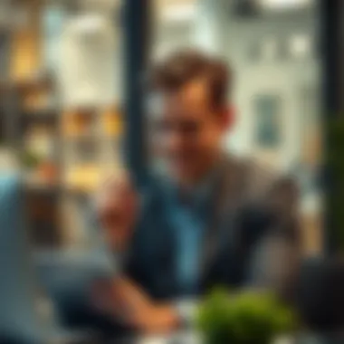 Business professional evaluating credit card options