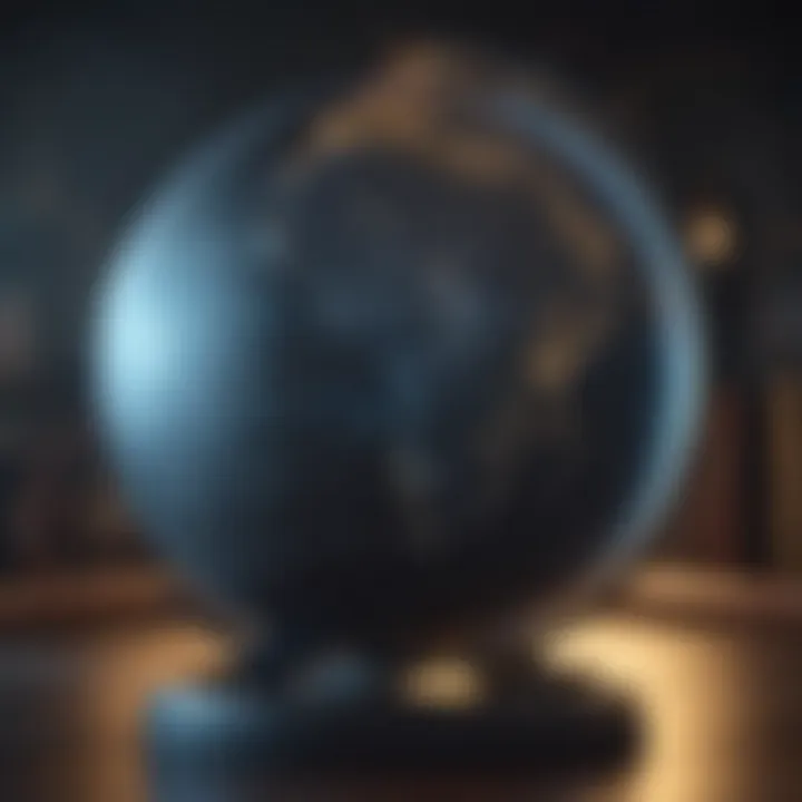 A globe with digital connections representing online presence