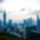 A vibrant financial district skyline of an Asian city representing growth opportunities