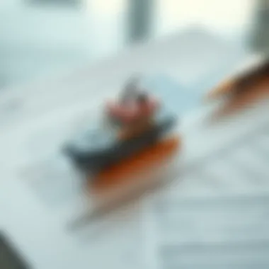 Understanding Loan Details A close-up of a financial document with a boat model, representing loan details and considerations.