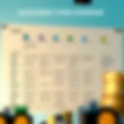 A detailed chart illustrating various investment types