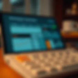 An illustration depicting a mortgage calculator interface with various input fields and graphs