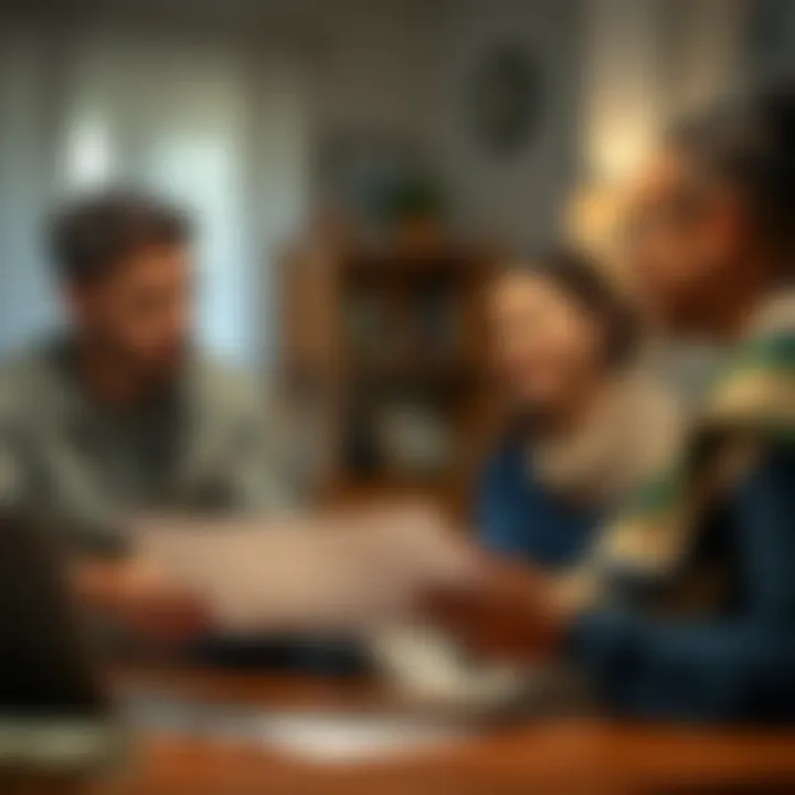 Reviewing Insurance Options Military family reviewing insurance options