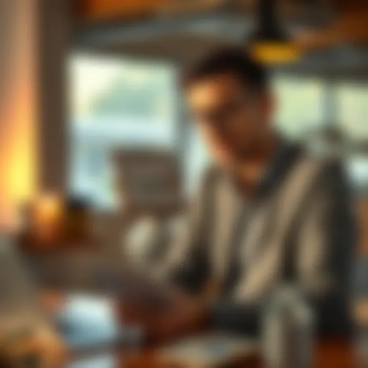 Illustration of a borrower analyzing loan application steps