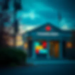 A scenic view of a Canadian bank exterior