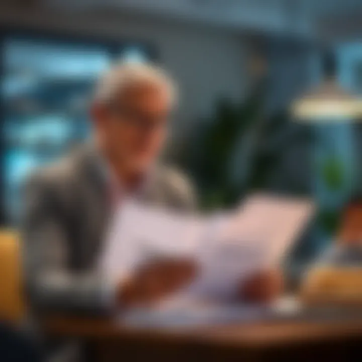 Evaluating Financial Strategies Investor reviewing financial documents