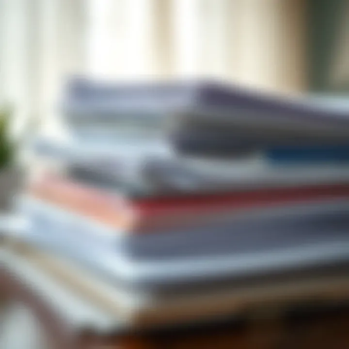 A stack of documents representing financial records and statements