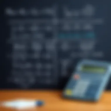Mathematical Principles Behind Mortgage Calculations A visual representation of mortgage calculation formulas and principles on a chalkboard