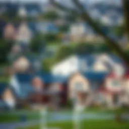 A serene suburban neighborhood showcasing diverse homes.