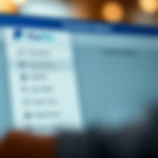 PayPal interface showcasing transaction options