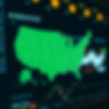 Map highlighting state tax implications for investors