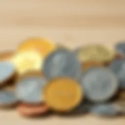 Various Canadian coins showcasing distinct designs and denominations