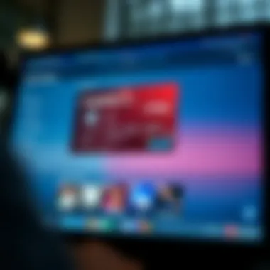 Exploring Online Banking Features Computer screen displaying online banking features