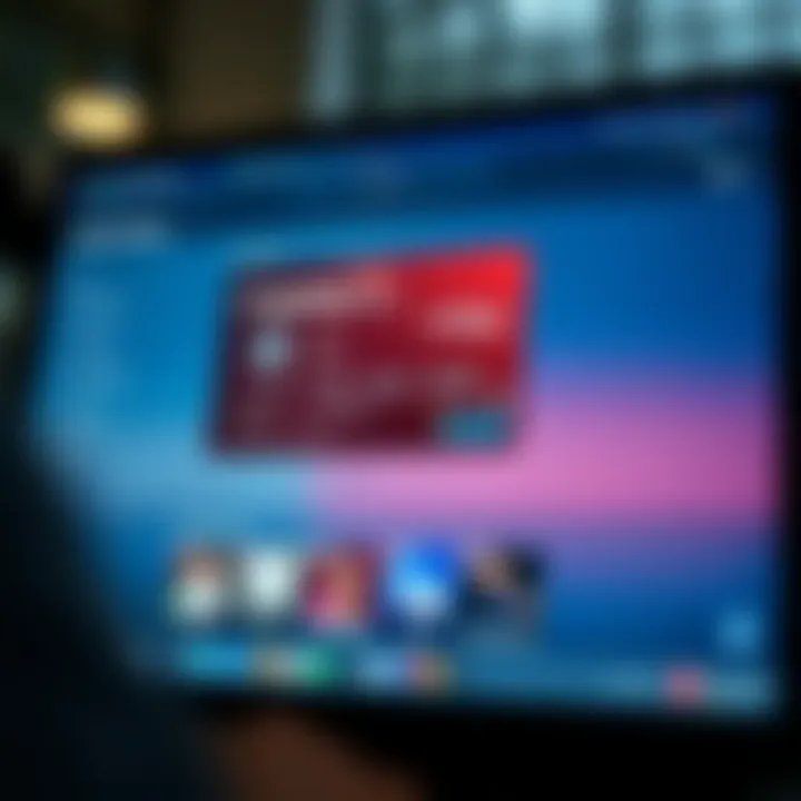 Exploring Online Banking Features Computer screen displaying online banking features