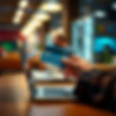 Illustration of a person applying for a credit card online