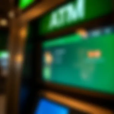 ATM Withdrawal Options Display Close-up of ATM screen showing withdrawal options