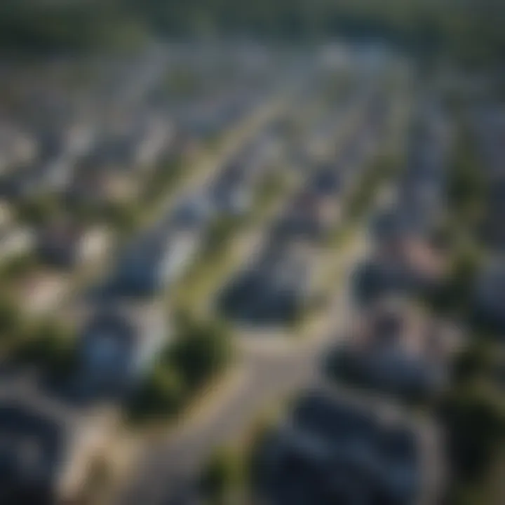 Aerial view of foreclosed properties in York, Pennsylvania