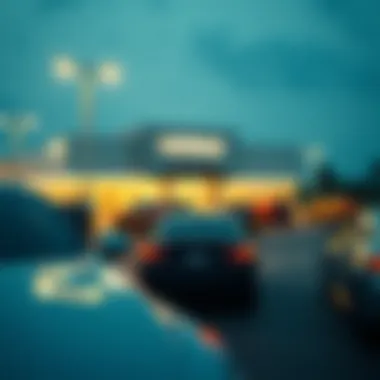 Exploring Auto Dealership Options Illustration of a car dealership with various vehicles