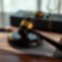 A gavel placed on legal documents symbolizing estate law