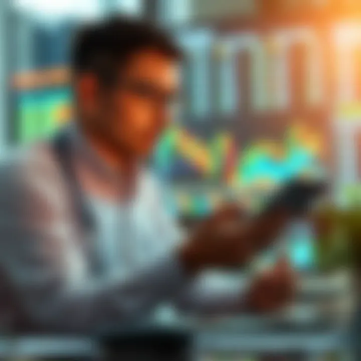 Market Analysis and Investor Strategies Investor analyzing financial data related to Latin America markets