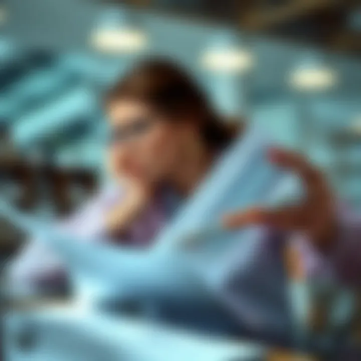 Financial Analysis Person analyzing financial documents