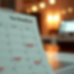 Calendar marking important tax deadlines