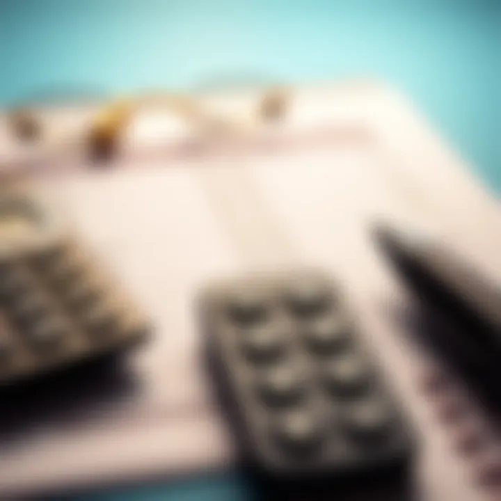 Calculator and Budget Sheet for Car Financing A close-up of a calculator and budget sheet for car financing