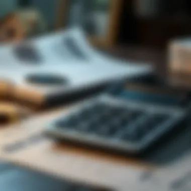 Calculator and Real Estate Insights Calculator on a desk with real estate documents