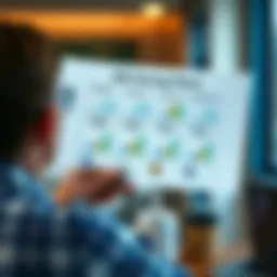 Illustration of a person evaluating different 529 savings plans