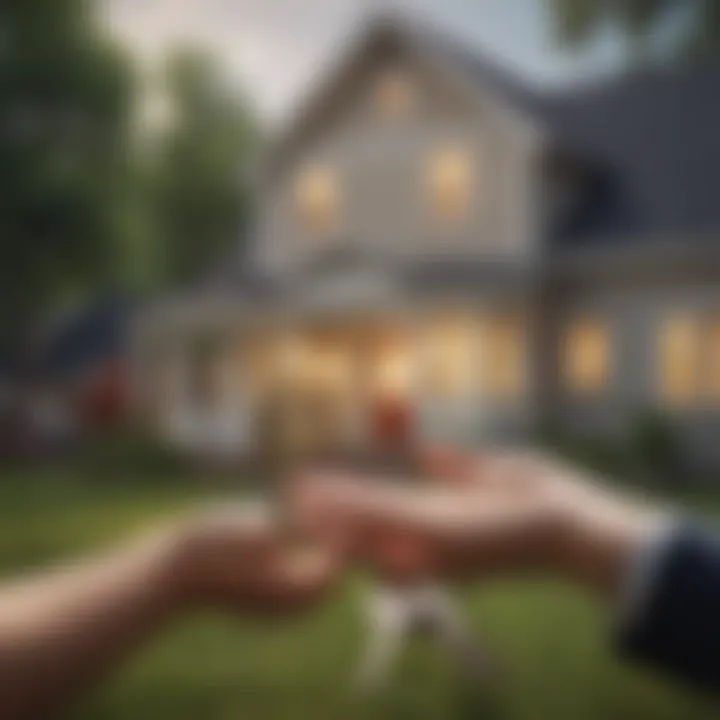 Conceptual artwork of a key symbolizing home ownership